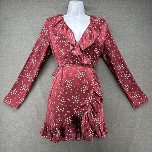 NWT Cotton Candy Wrap Dress Women's Small Red White Stars